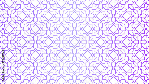 Seamless pattern of floral islamic art with purple color for ramadan design graphic in muslim culture and islam religion. Vector pattern that normally used for mosque ornamen or islamic design