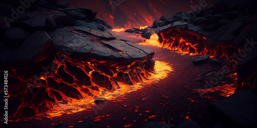 Stampa su tela the surface of the lava, background, Generative AI