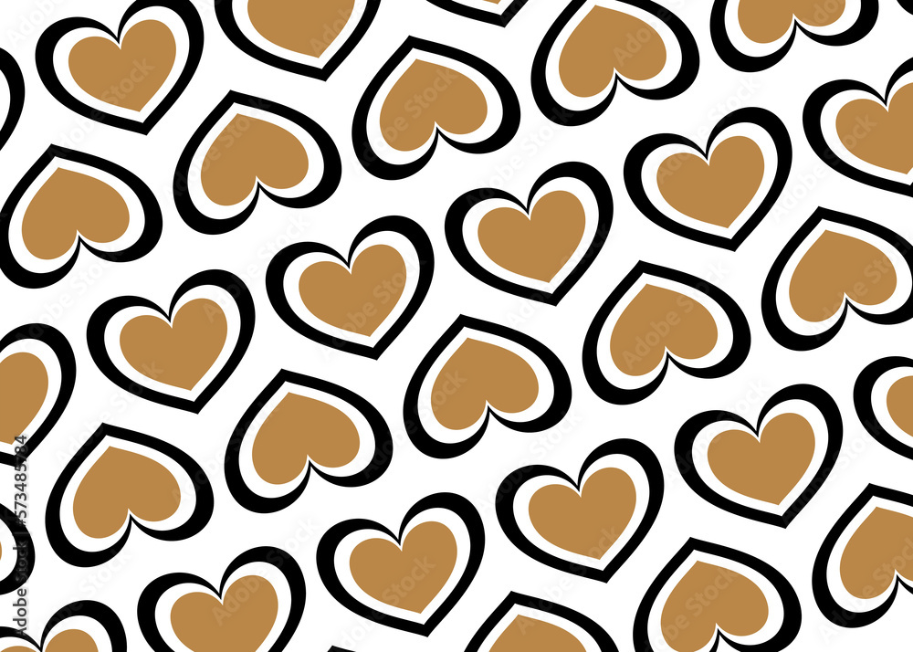 Seamless background with gold and black hearts Seamless background with gold and black hearts