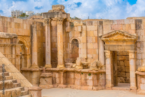 Amphitheater South Theatre in Jerash, Jordan photo