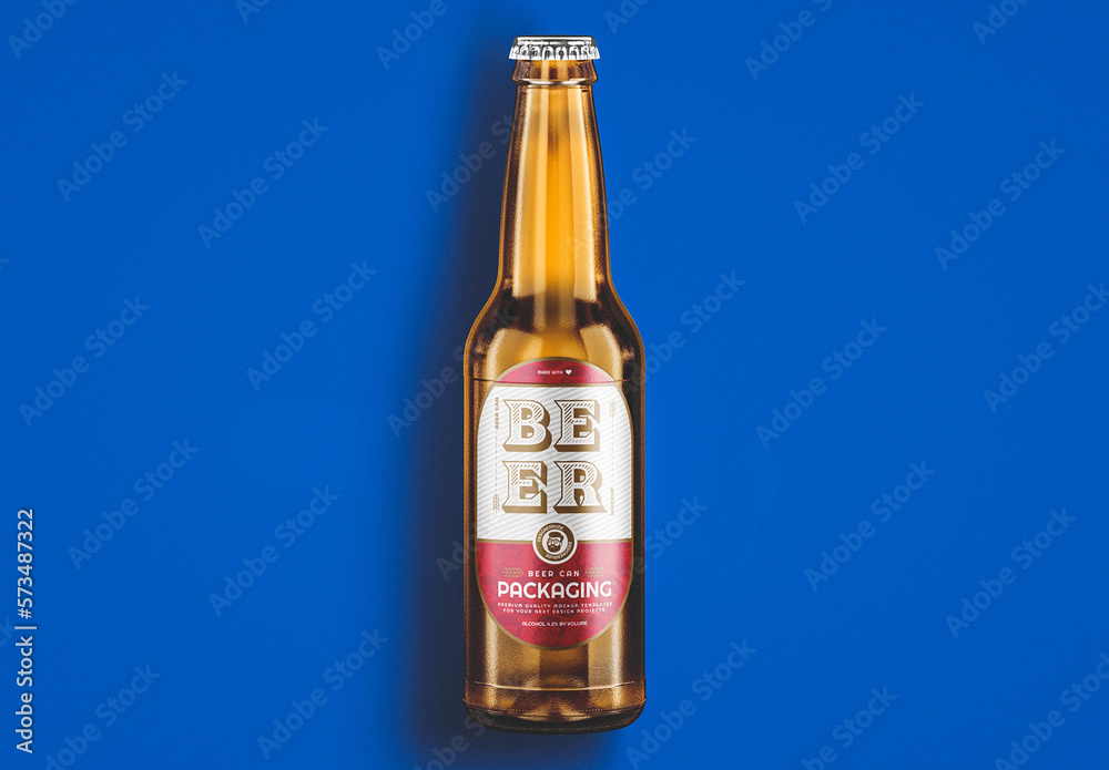 Amber Beer Glass Up View Mockup Stock Template Adobe Stock