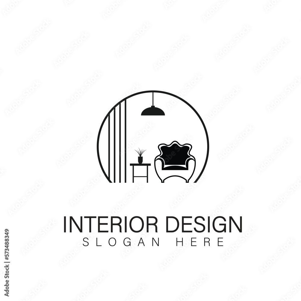 Interior room, furniture gallery logo design Interior room, furniture gallery logo design