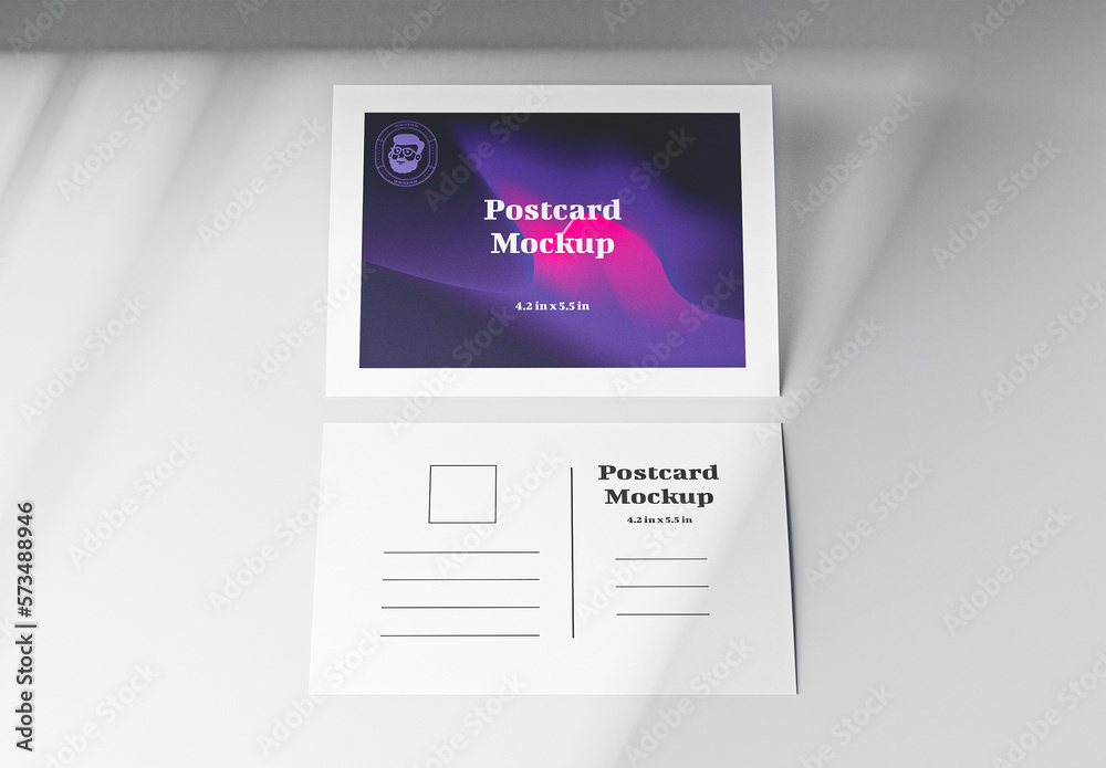 Simple Postcard Mockup Stock Template | Adobe Stock