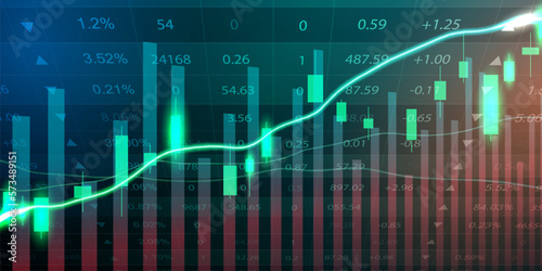 business vector illustration design Stock market charts or Forex trading charts for business and finance ideas.