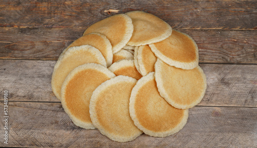 Qatayef bread, Traditional Arabic Ramadan Sweets.Top view photo