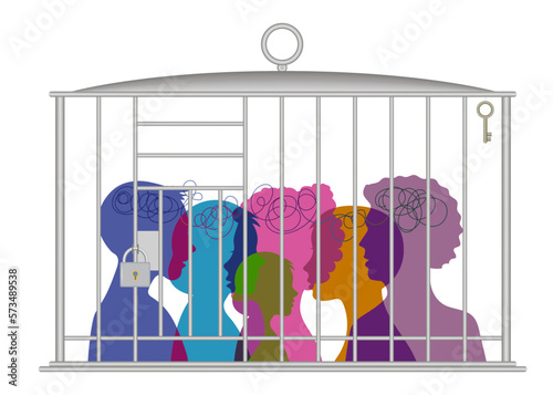 Fixed thinking, refusal to learn something new,
 mental blocking of everything new. Locked in a cage, depressed.