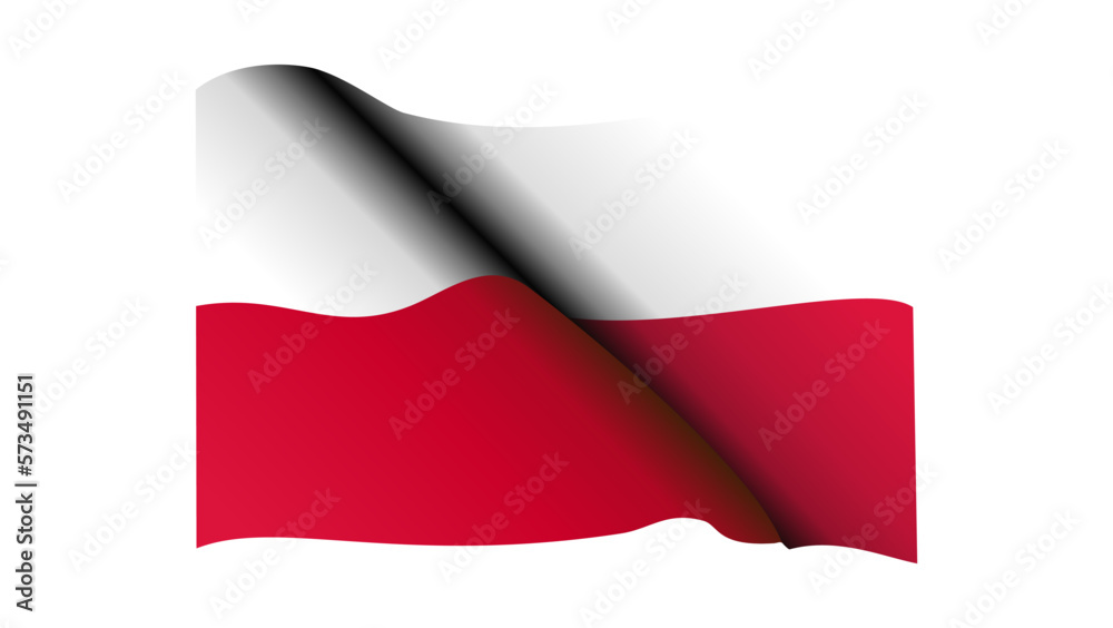 Naklejka premium waving Flag of Poland