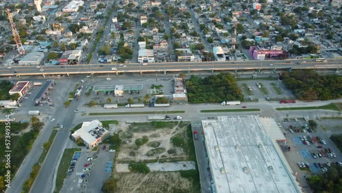 Aerial view of city, showing the urban footprint  in Playa del Carmen, Mexico photo