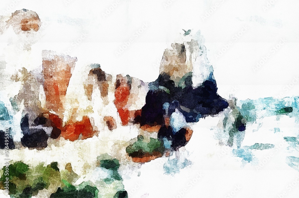 abstract psychedelic background from color chaotic blurred stains brush strokes of different sizes