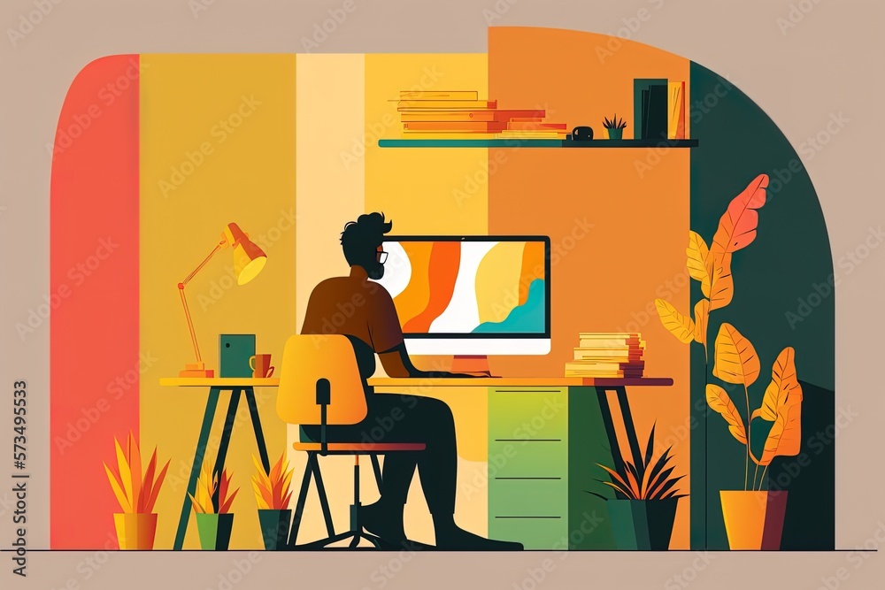 - A colorful vector illustration showcasing a vibrant and creative world