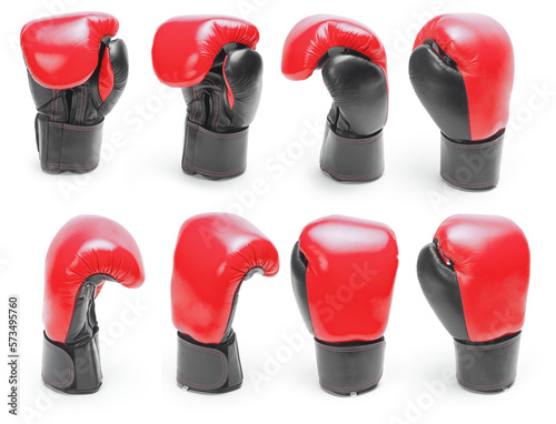 Red boxing glove isolated on white background