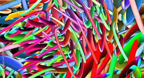 Obraz na płótnie Abstract psychedelic fractal background of stylized watercolor illustration, colored chaotically blurred spots and paint strokes of different sizes and shapes w salonie