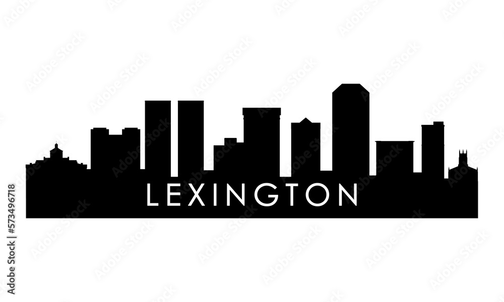 Lexington skyline silhouette. Black Lexington city design isolated on white background.