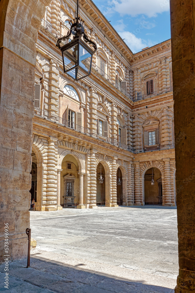 Fragment of the facade of the Meridian Palace (Palazzina della Meridiana) Florence, Tuscany, Italy.