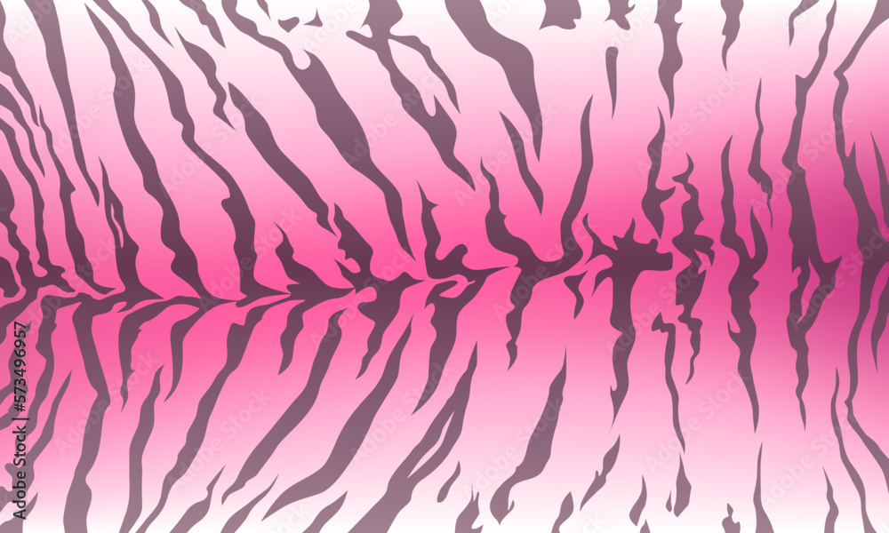 Tiger pattern design, vector pink illustration for girls background. Texture print