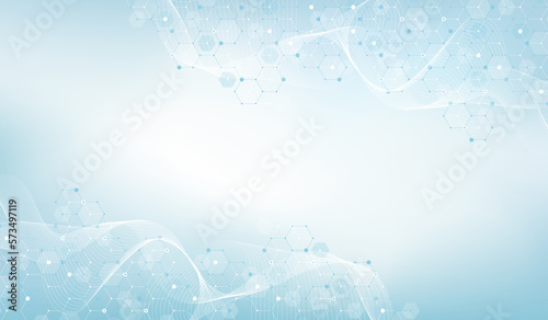 Health care and medical pattern innovation concept science background design. Abstract geometric hexagons shape medicine and science background, illustration.