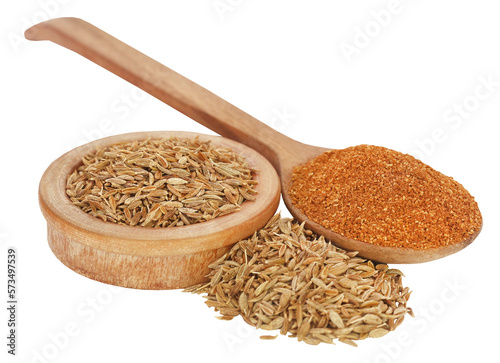 Crushed cumin with whole ones