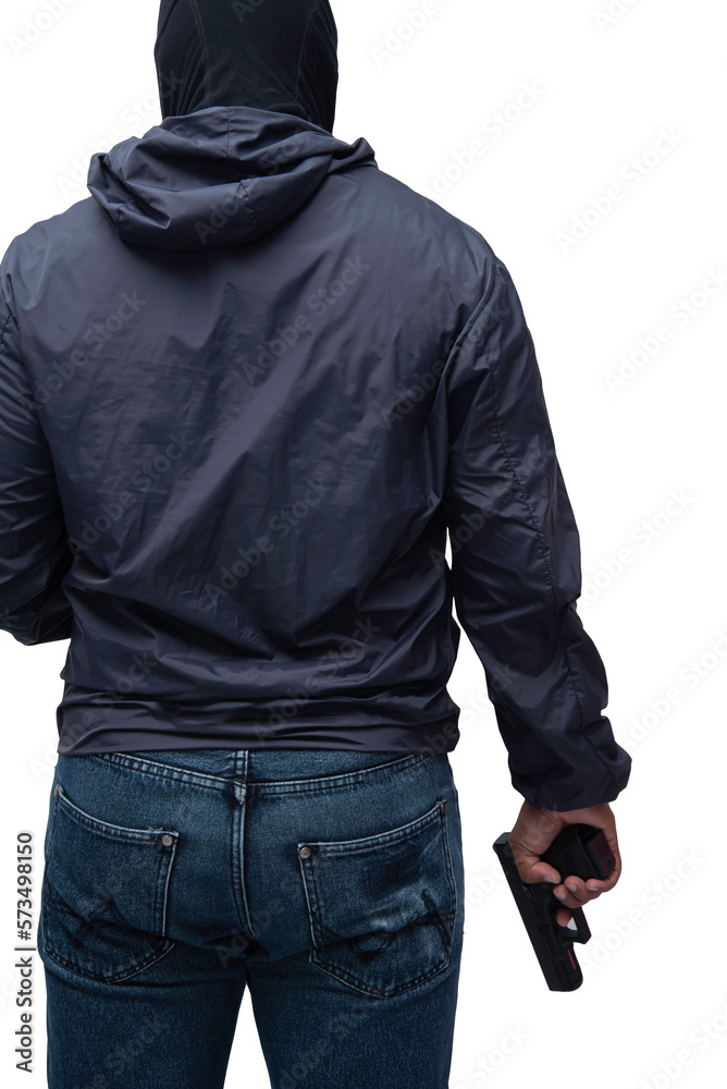 Burglar or terrorist. Holding pistol in various poses on background isolated with clipping path.transparent background. png.file Burglar or terrorist. Holding pistol in various poses on background isolated with clipping path.transparent background. png.file