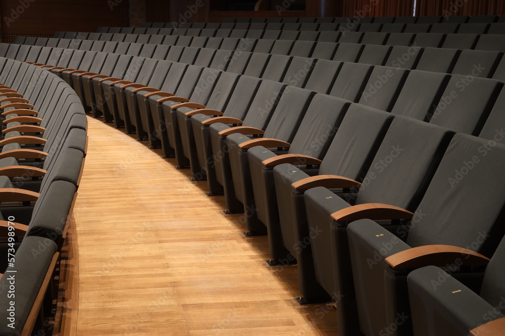 Fototapeta premium Seats in cinema theater opera concert hall. Audience place concept