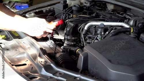 Vehicle Maintenance Auto Service Diagnostic Tool.Car Computer Error Reading Using Mobile Device.
