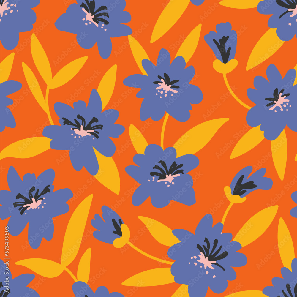 Artistic flower seamless pattern Artistic flower seamless pattern