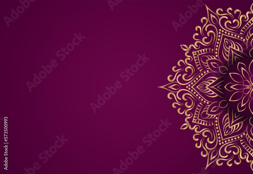 Luxury mandala background in golden color.