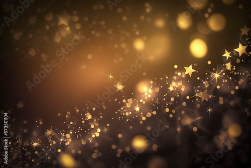 Festive bokeh stars background. Generative Ai.