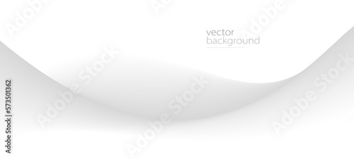 Curve shape flow vector abstract background in light grey gradient, dynamic and speed concept, futuristic technology or motion art.