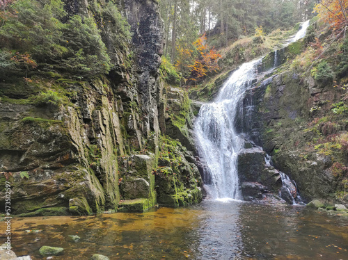Kamienczyk waterfall in mountains. Karkonosze National Park. Sudetes Mountains. Szklarska Poreba, Poland
