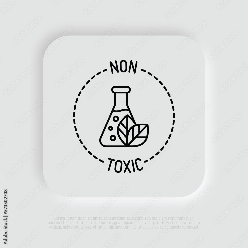 Non toxic symbol. Thin line icon for organic product. Modern vector illustration. Non toxic symbol. Thin line icon for organic product. Modern vector illustration.