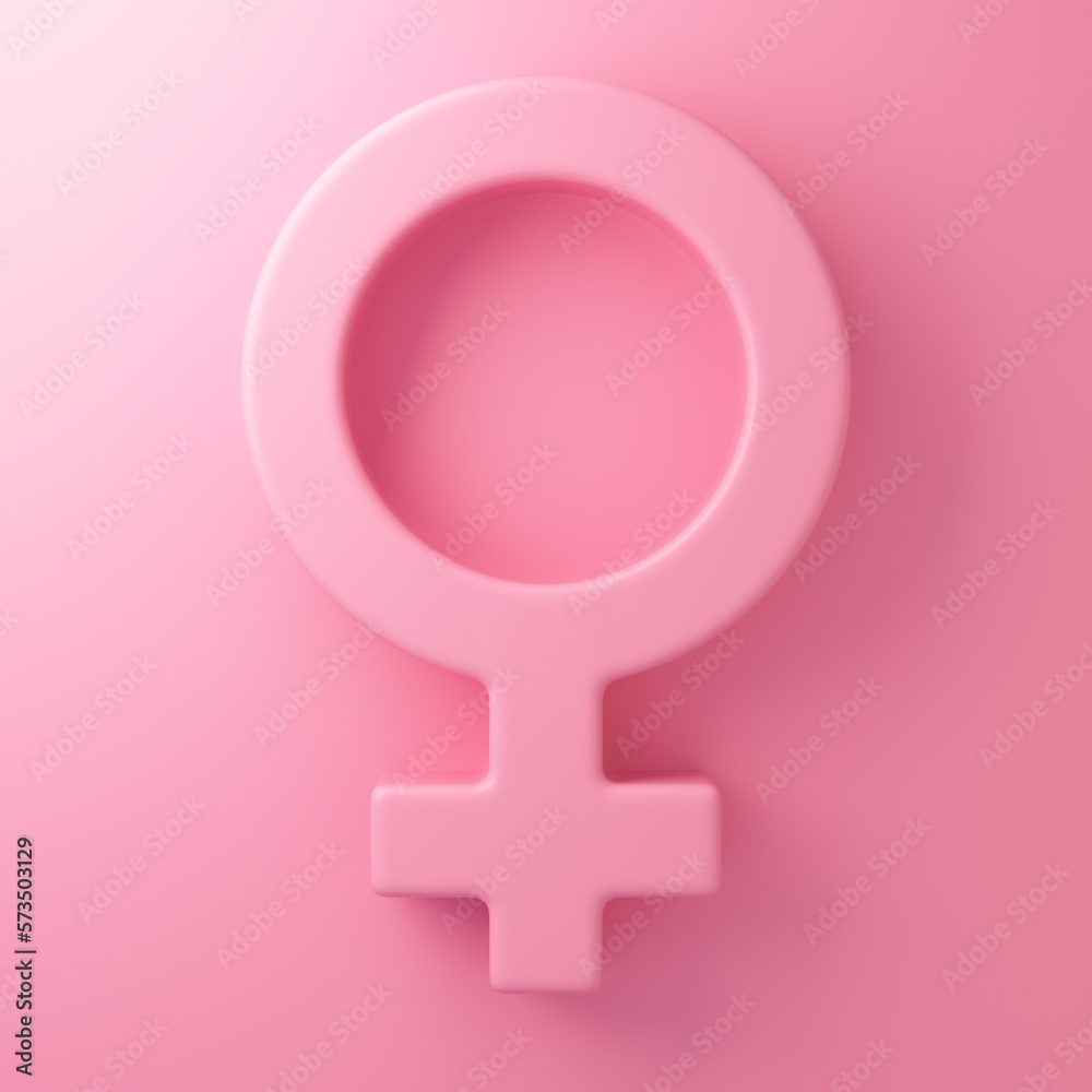 International Women's Day poster with Female sign. 3d render. International Women's Day poster with Female sign. 3d render.