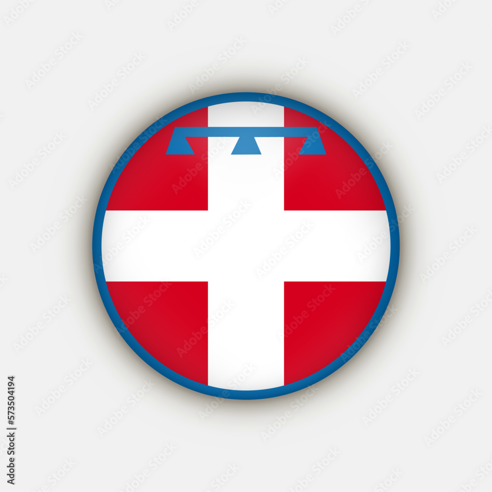 Piedmont Flag. Region of Italy. Vector illustration. Piedmont Flag. Region of Italy. Vector illustration.