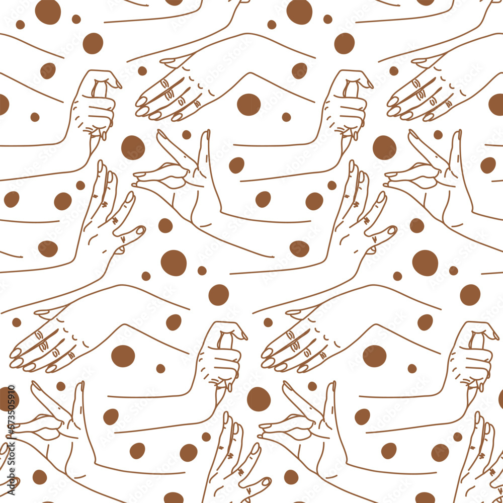 The pattern is different traditional hand signs of a dancing woman ...