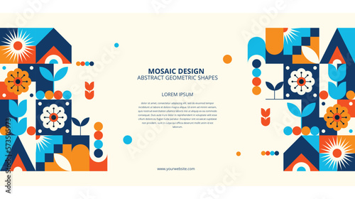 Abstract flat colorful mosaic background