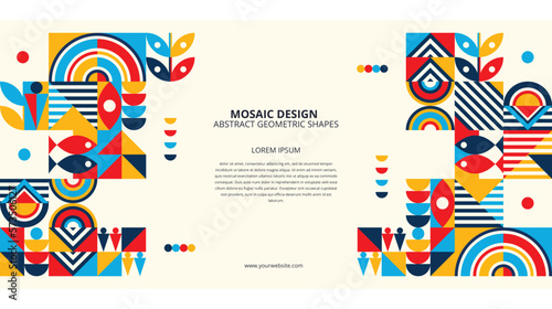 Abstract flat colorful mosaic background