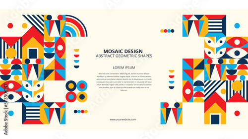 Abstract flat colorful mosaic background