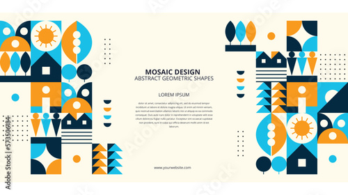 Abstract flat colorful mosaic background