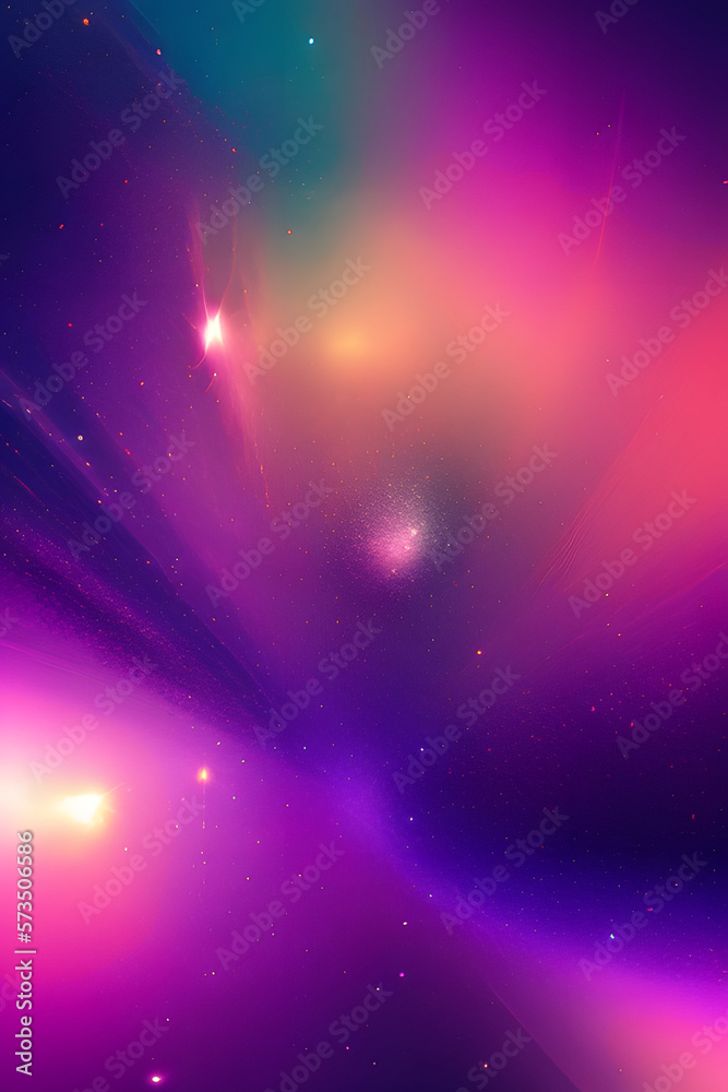 Fototapeta premium Abstract background with stars in space, Colorful gradient, Generative AI