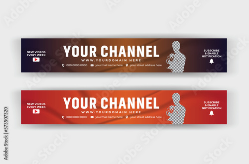 Creative YouTube Channel Art Banner Design and Vector illustration