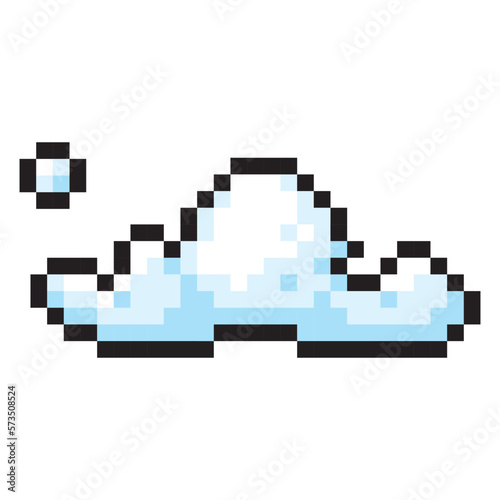 cloud pixel style isolated on white background