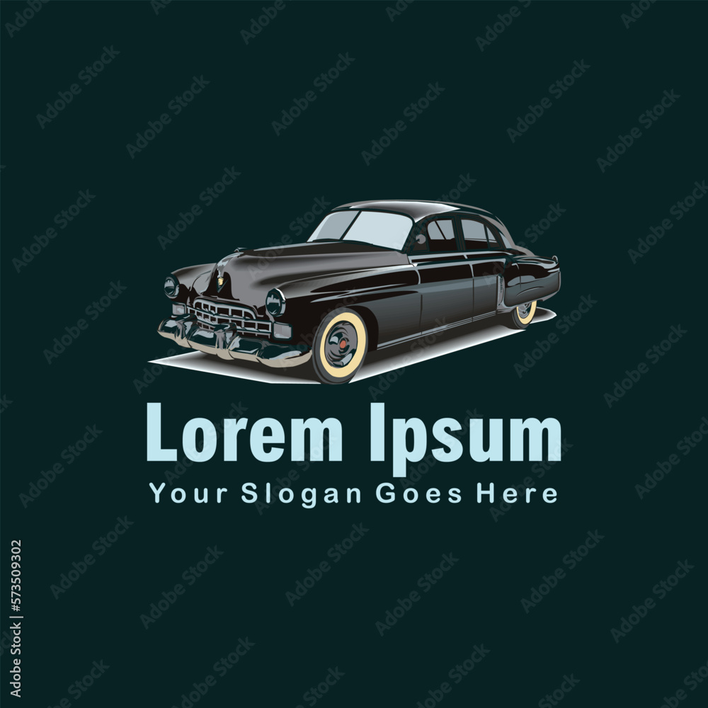 Fototapeta premium old car or old car logo design vektor