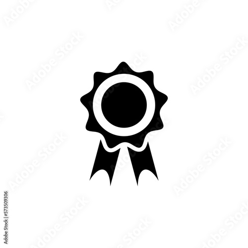 Approved or certified medal icon in a flat design. 