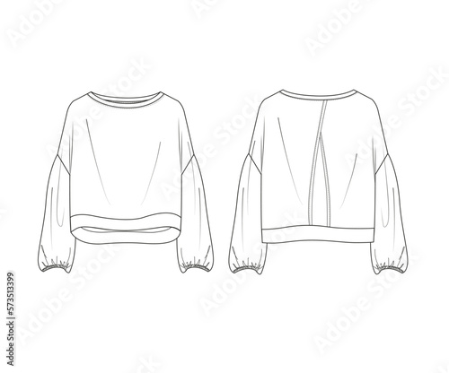 woman long sleeve,wide collar flowy knit pullover sweater fashion sketch vector