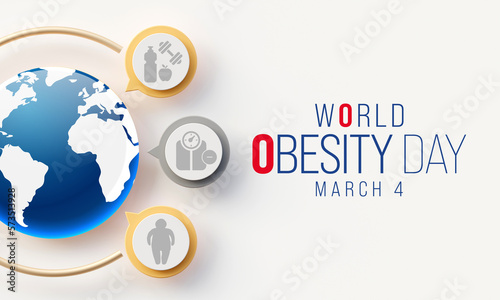 World Obesity day is observed every year on March 4, with the view of promoting practical solutions to end the global obesity crisis. 3D Rendering