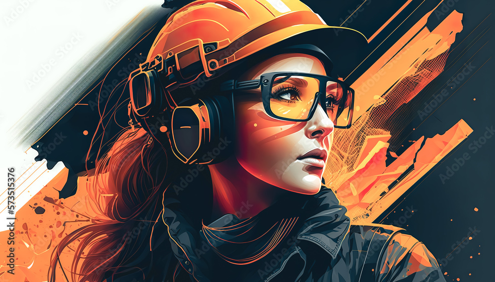 Obraz premium Attractive young woman in uniform, generative Al.