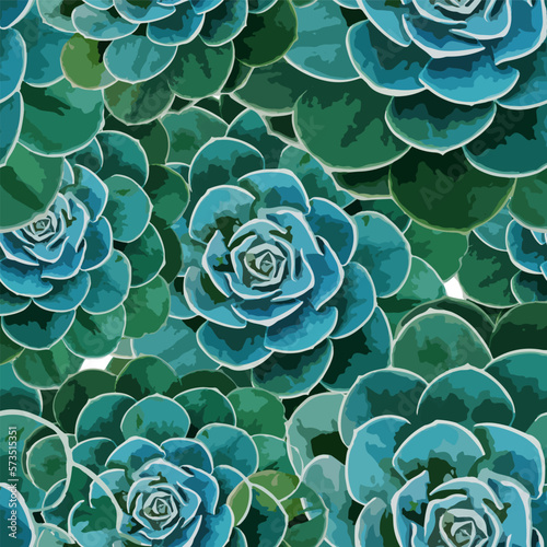 Succulents seamless pattern © Nataliia