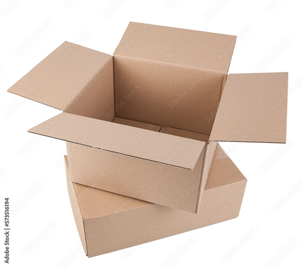 Cardboard box isolated on white background. Clipping path included. Cardboard box isolated on white background. Clipping path included.