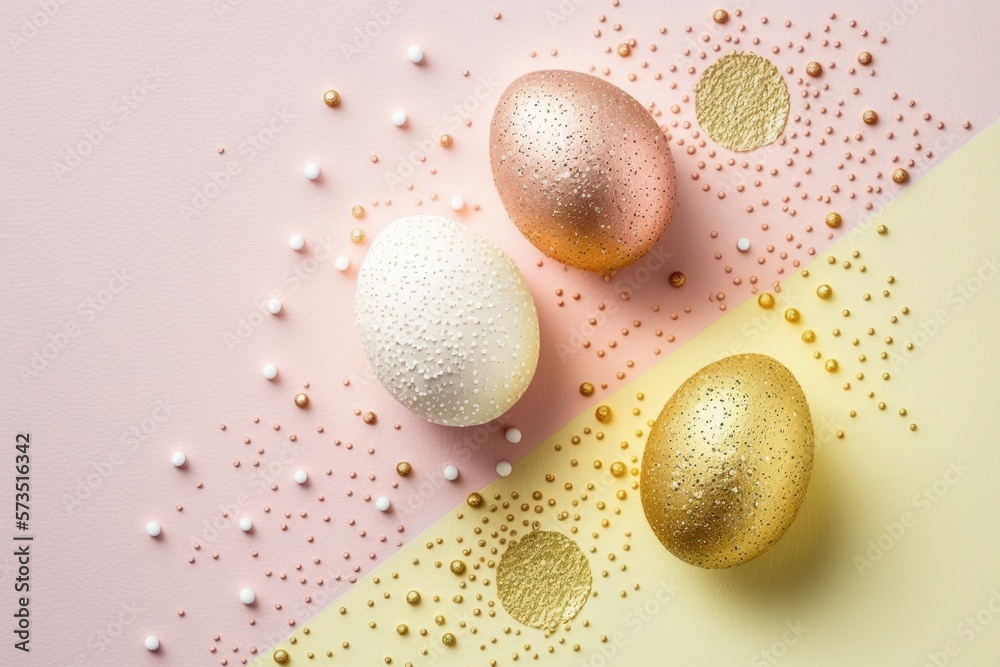 Fototapeta premium Sparkling Easter Egg Delight. Generative AI