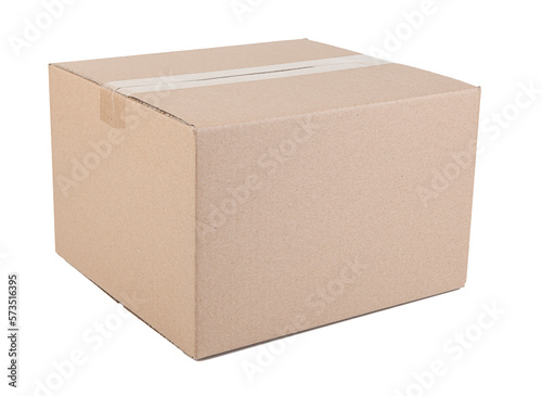 Cardboard box isolated on white background. Clipping path included. © Radoslaw Maciejewski