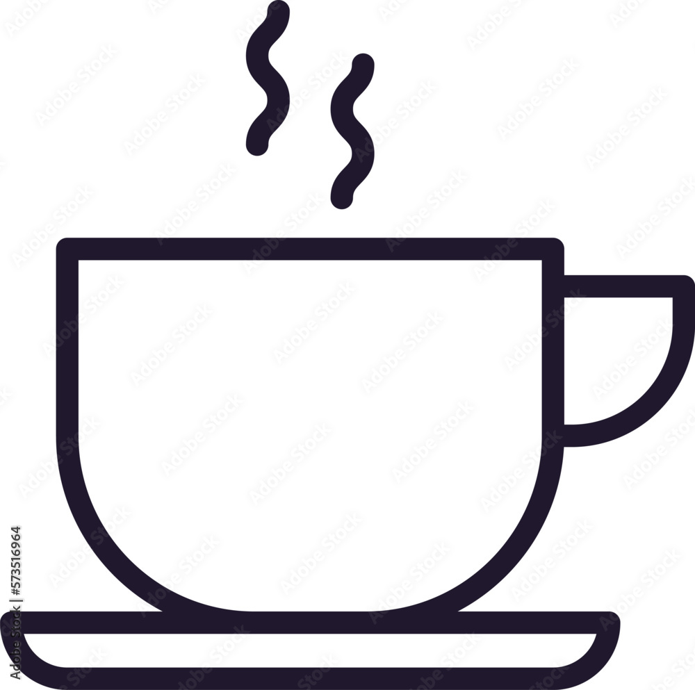 Cup of coffee vector line icon. Premium quality logo for web sites, design, online shops, companies, books, advertisements. Black outline pictogram isolated on white background Cup of coffee vector line icon. Premium quality logo for web sites, design, online shops, companies, books, advertisements. Black outline pictogram isolated on white background